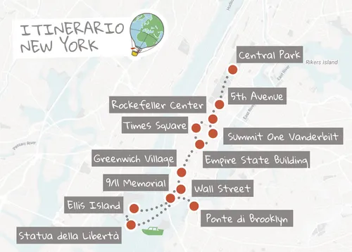 Mappa itinerario New York